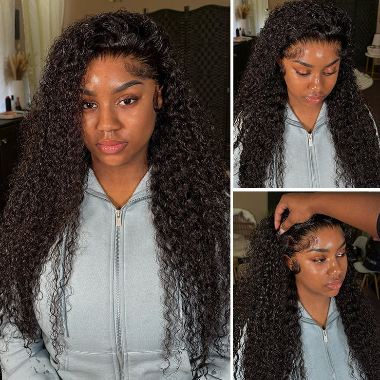 Klaiyi Jerry Curl Human Hair Wigs 7X5 Bye Bye Knots Lace Closure Wigs Flash Sale
