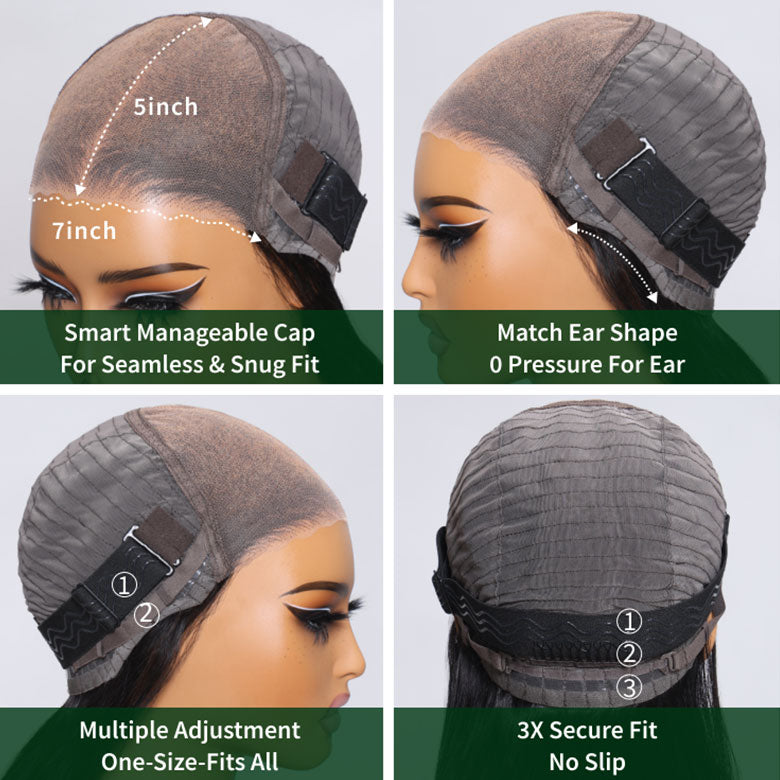 Klaiyi 7x5 Bye Bye Knots Spiral Curls Water Curly Hair with Twist-Out Ends Put on and Go Glueless Wig