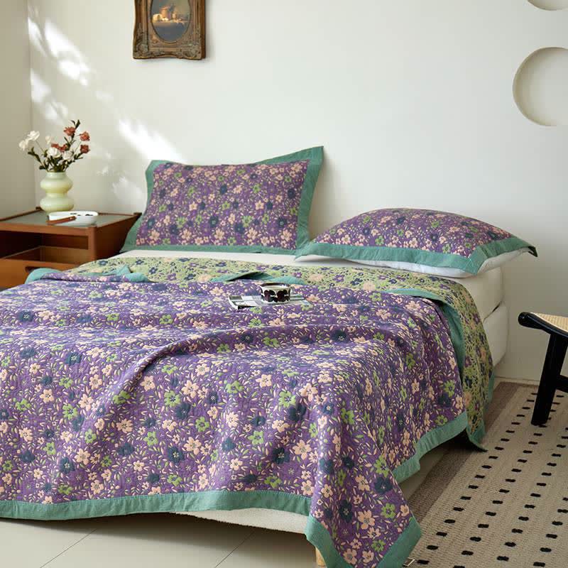 Rustic Style Cotton Gauze Reversible Pillowcase
