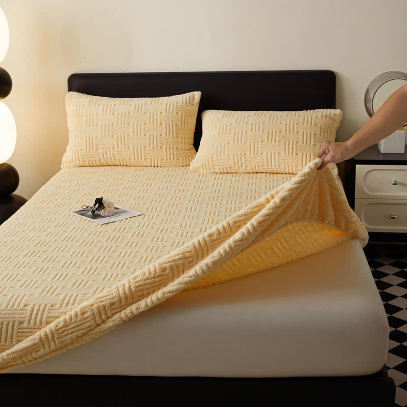 Simple Fleece Winter Warm Fitted Sheet