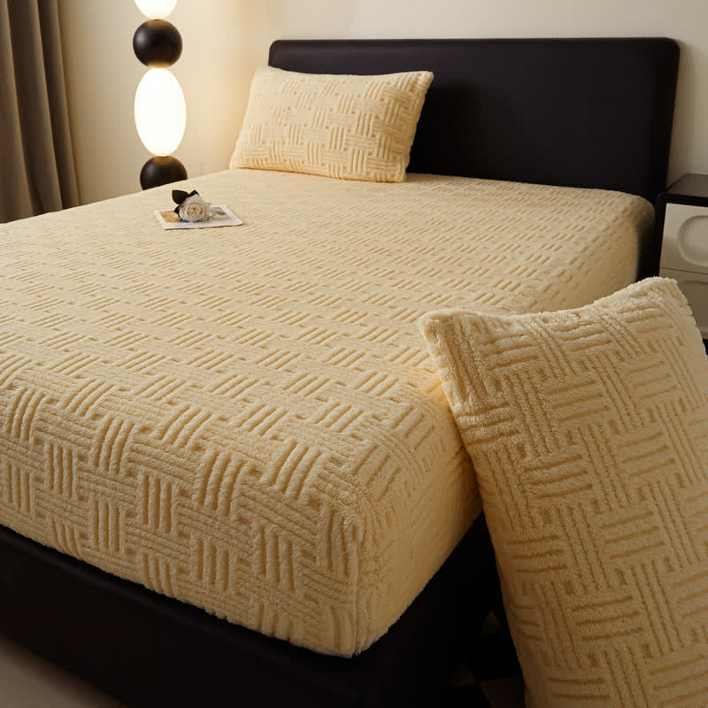 Simple Fleece Winter Warm Fitted Sheet