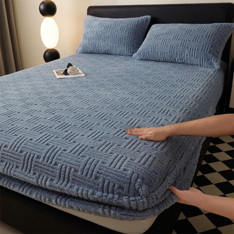 Simple Fleece Winter Warm Fitted Sheet