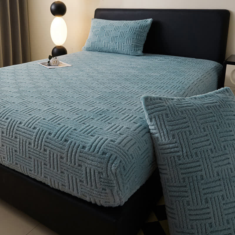 Simple Fleece Winter Warm Fitted Sheet