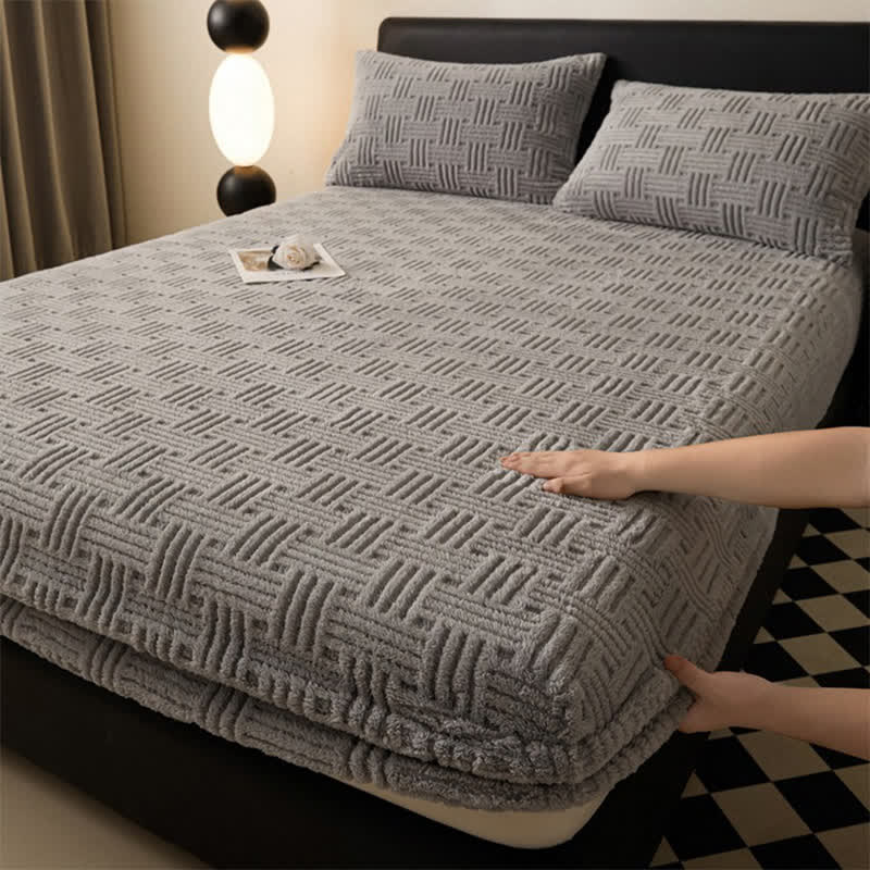 Simple Fleece Winter Warm Fitted Sheet