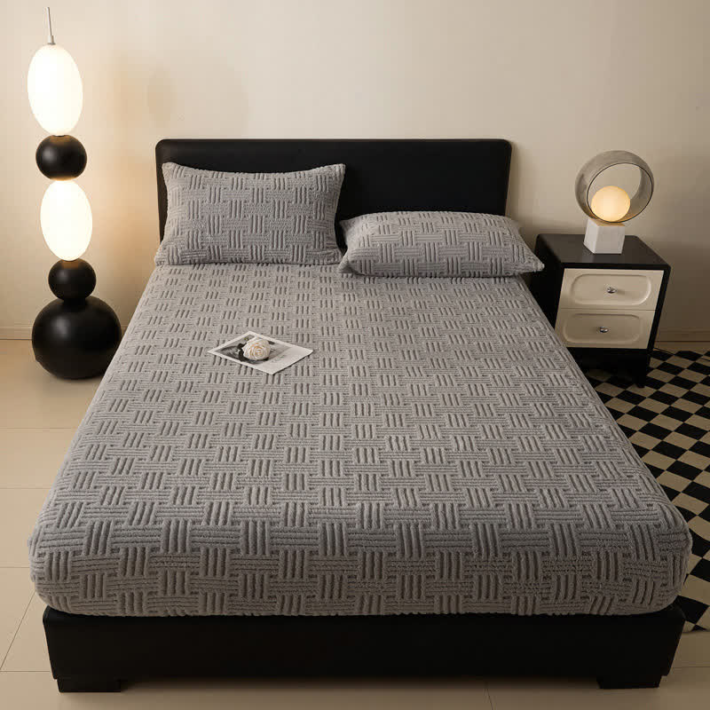 Simple Fleece Winter Warm Fitted Sheet
