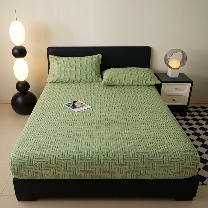 Simple Fleece Winter Warm Fitted Sheet