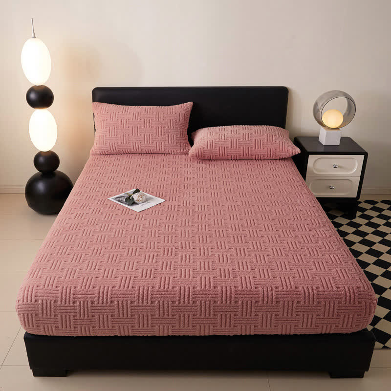 Simple Fleece Winter Warm Fitted Sheet