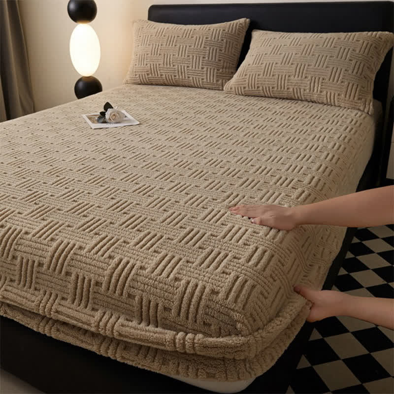 Simple Fleece Winter Warm Fitted Sheet