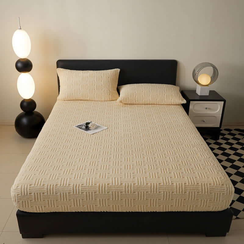 Simple Fleece Winter Warm Fitted Sheet