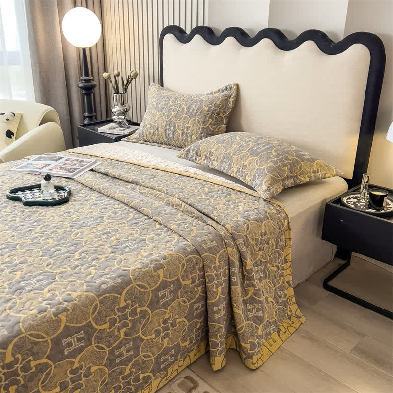 Retro Double Layer Cotton Gauze Quilted Coverlet