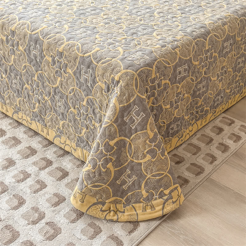 Retro Double Layer Cotton Gauze Quilted Coverlet