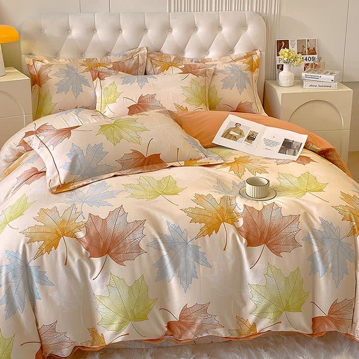 Maple Leaf Soft Brushed Cotton Bedding Set(4PCS)