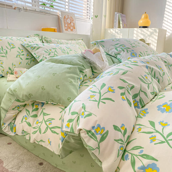 Refresh Floral Pure Cotton Bedding Set(4PCS)