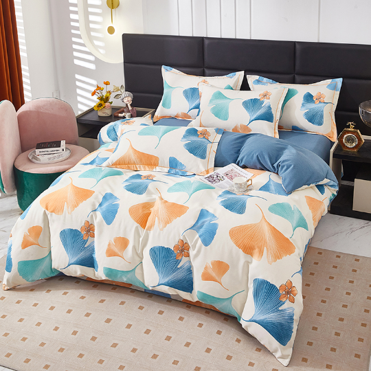 Cotton Rural Ginkgo Leaf Bedding Set(4PCS)