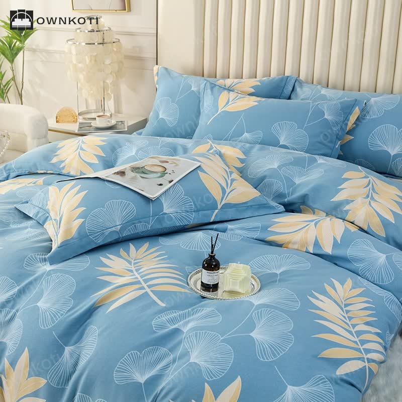 Pastoral Ginkgo Leaf Cotton Soft Bedding Set (4PCS)