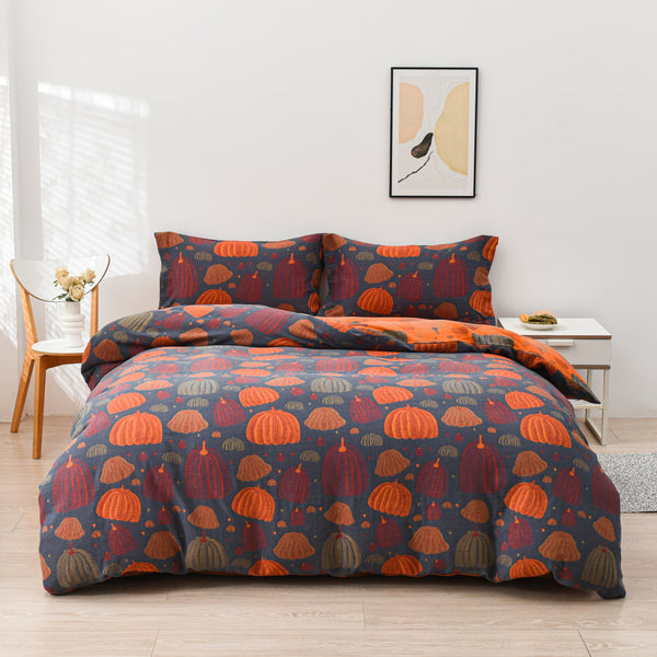 Pumpkin Cotton Gauze Bedding Set (4PCS)