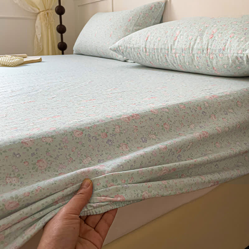 Cotton Gauze Refresh Floral Fitted Sheet