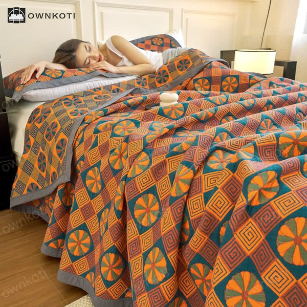 Cotton Gauze Reverisible Vintage Quilt