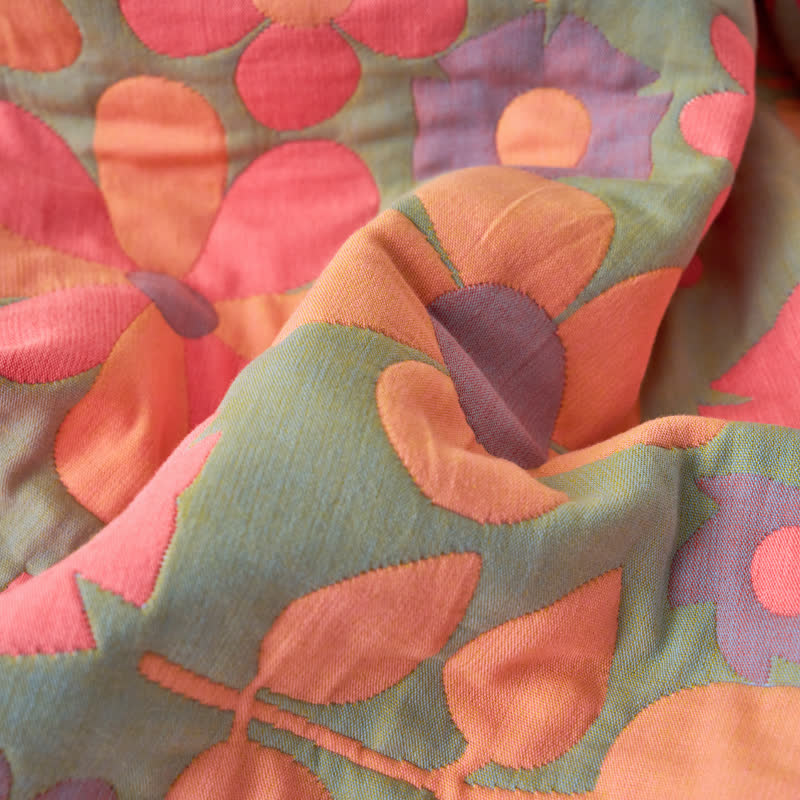 Refresh Floral Cotton Gauze Comfy Soft Quilt