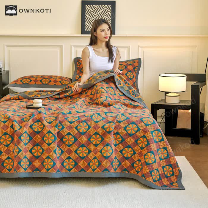 Cotton Gauze Reverisible Vintage Quilt