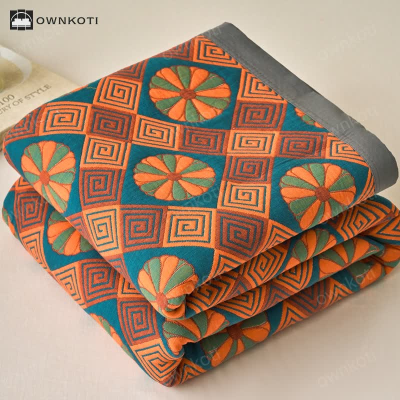 Cotton Gauze Reverisible Vintage Quilt