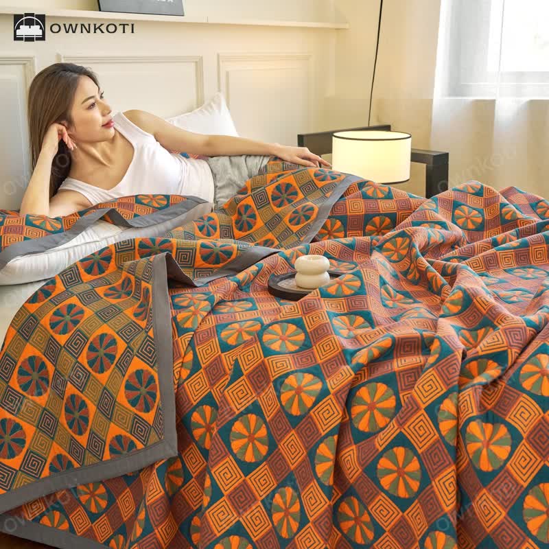 Cotton Gauze Reverisible Vintage Quilt