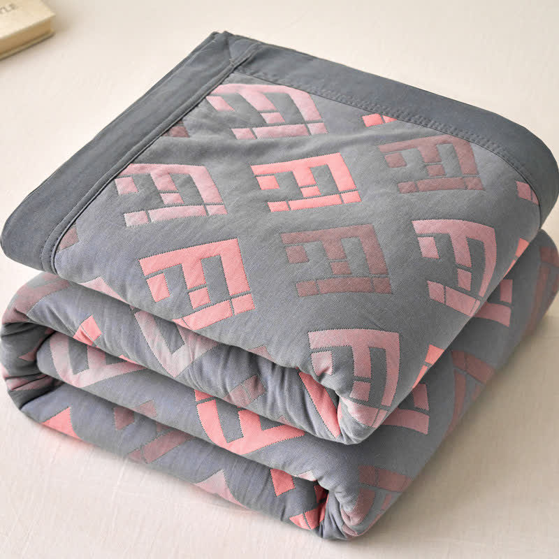 Luxurious Jacquard Cotton Gauze Breathable Quilt