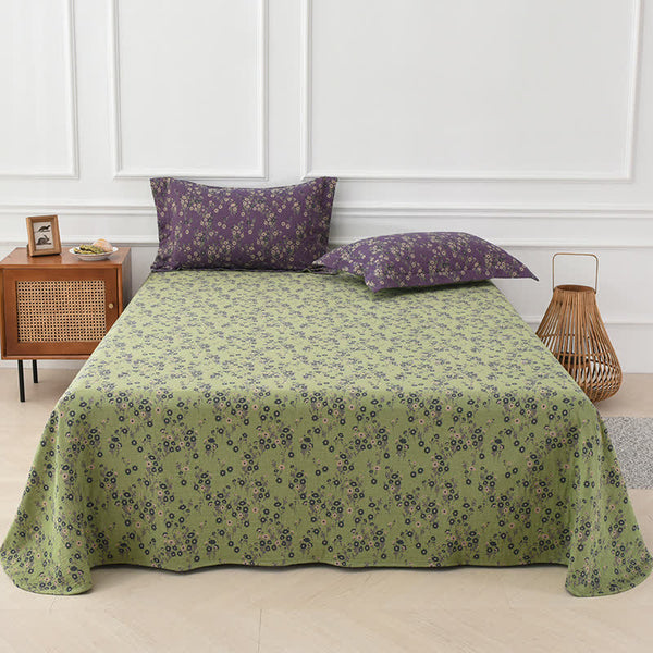 Jacquard Yarn-dyed Cotton Gauze Floral Coverlet