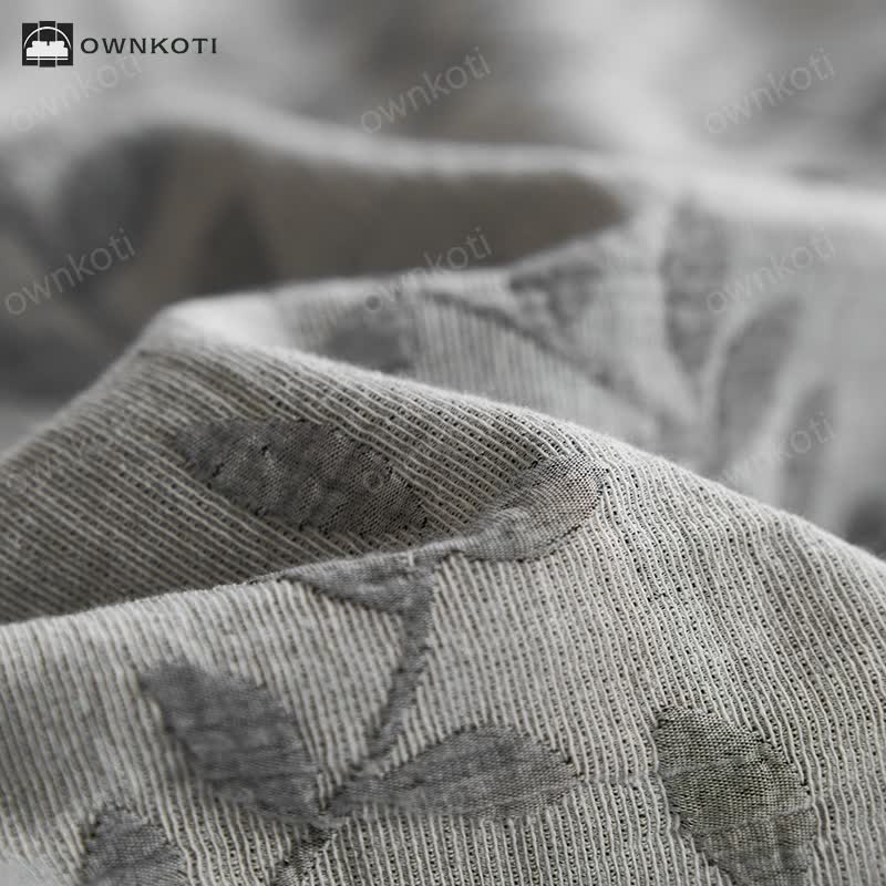 Jacquard Leaf Three Layer Cotton Gauze Bedding