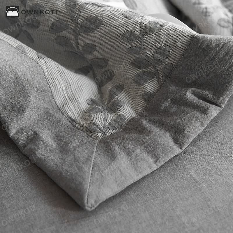 Jacquard Leaf Three Layer Cotton Gauze Bedding
