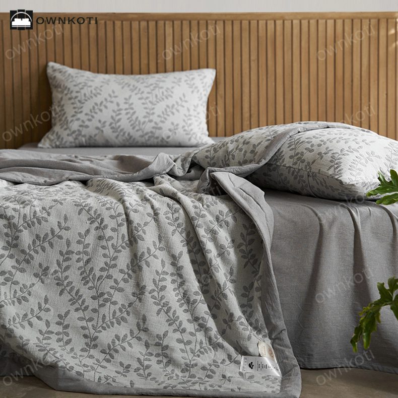 Jacquard Leaf Three Layer Cotton Gauze Bedding