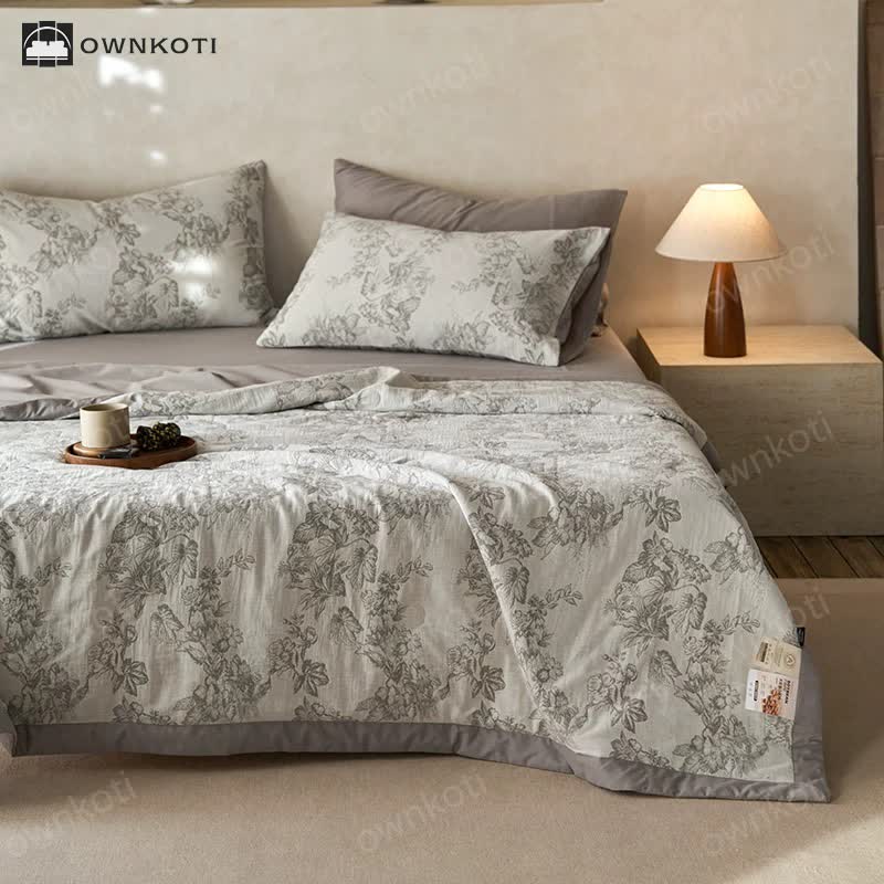 Double Layer Gauze Floral Cotton Bedding