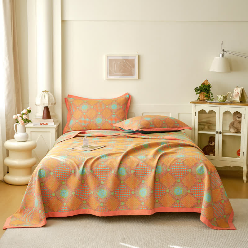 Reversible Vintage Cotton Gauze Jacquard Quilt