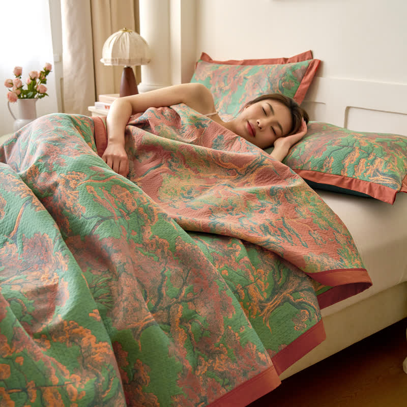 Yarn-dyed Forest Series Cotton Gauze Quilt