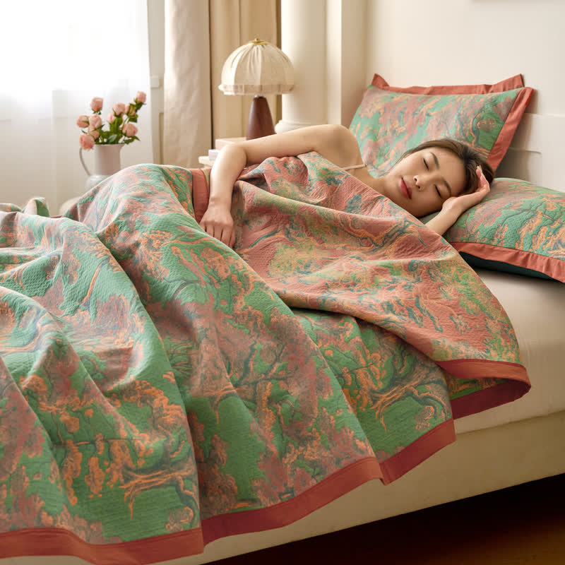 Yarn-dyed Forest Series Cotton Gauze Quilt