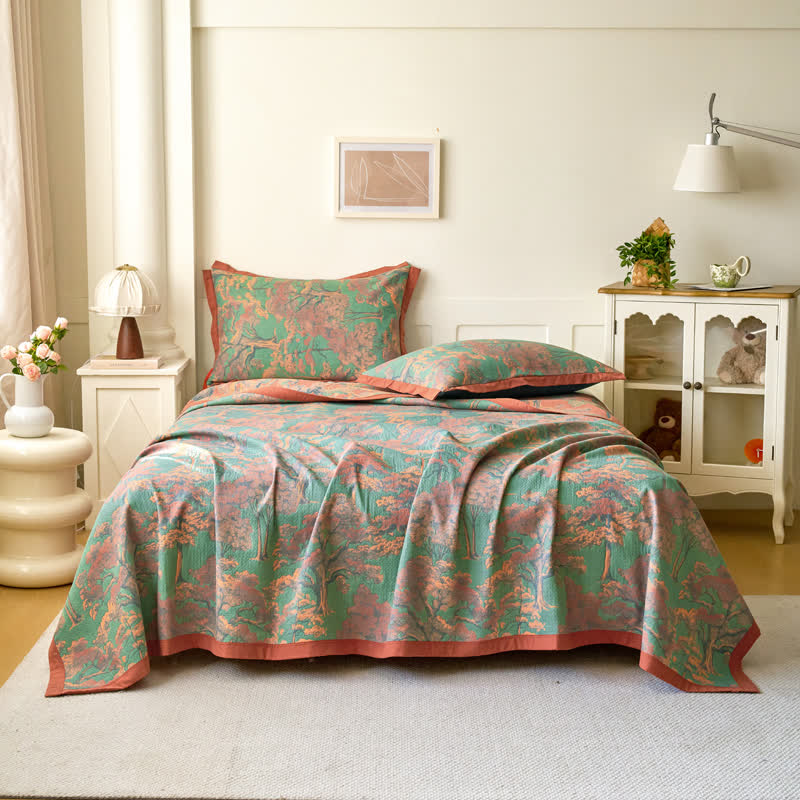 Yarn-dyed Forest Series Cotton Gauze Quilt