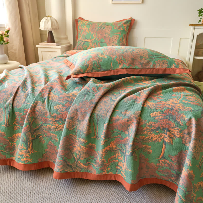 Yarn-dyed Forest Series Cotton Gauze Quilt