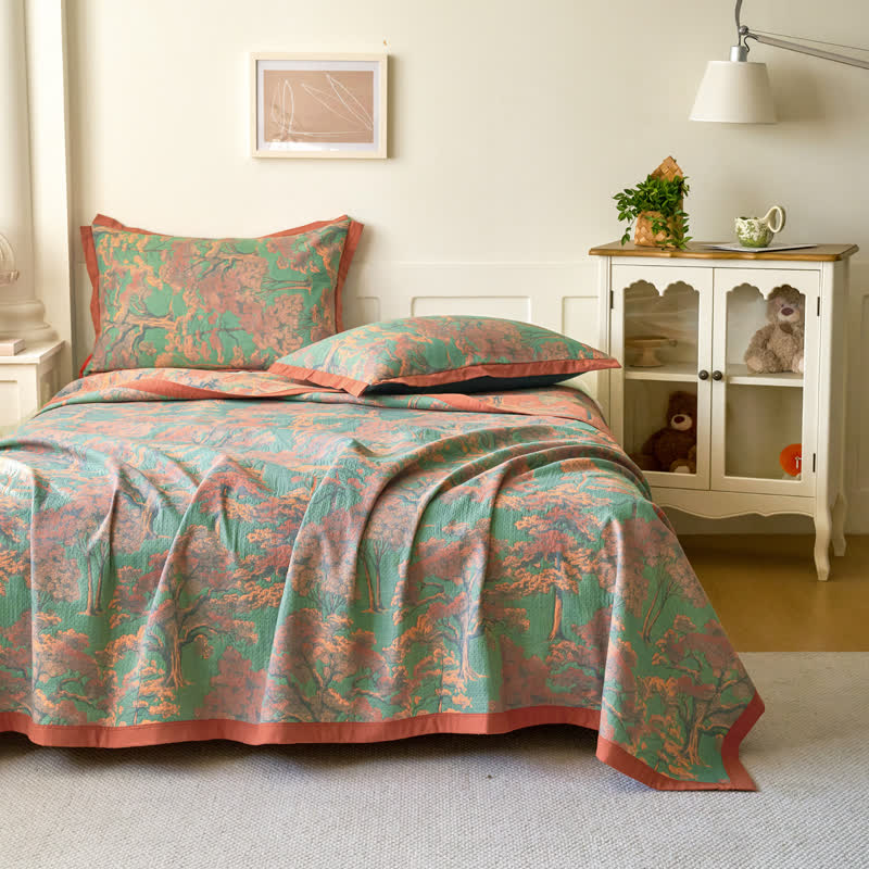 Yarn-dyed Forest Series Cotton Gauze Quilt