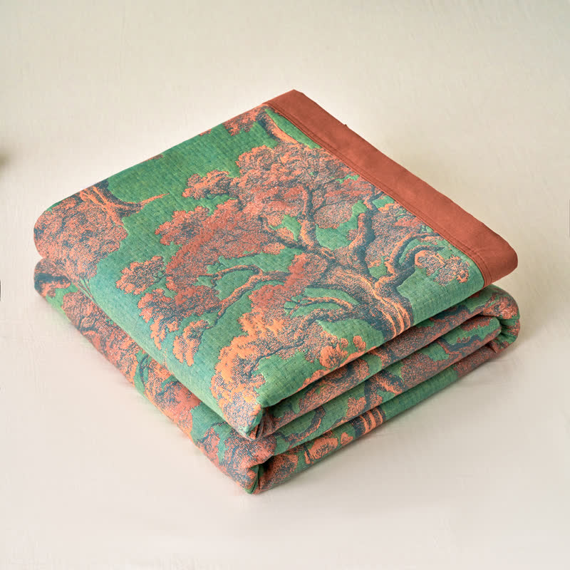Yarn-dyed Forest Series Cotton Gauze Quilt