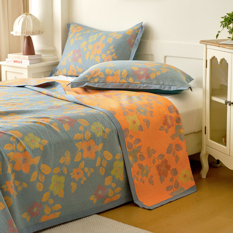 Yarn-dyed Refresh Floral Cotton Gauze Quilt