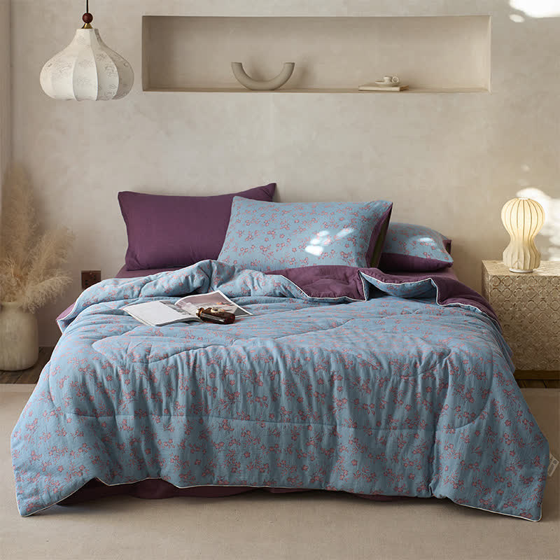 Cotton Gauze Comfy Breathable Floral Bedding
