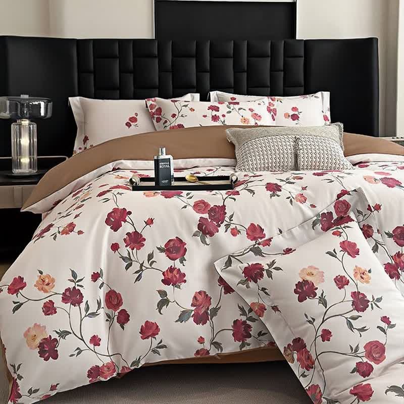 Luxurious Floral Cotton Bedding Set(4PCS)