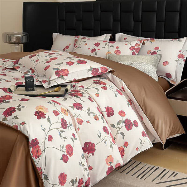 Luxurious Floral Cotton Bedding Set(4PCS)
