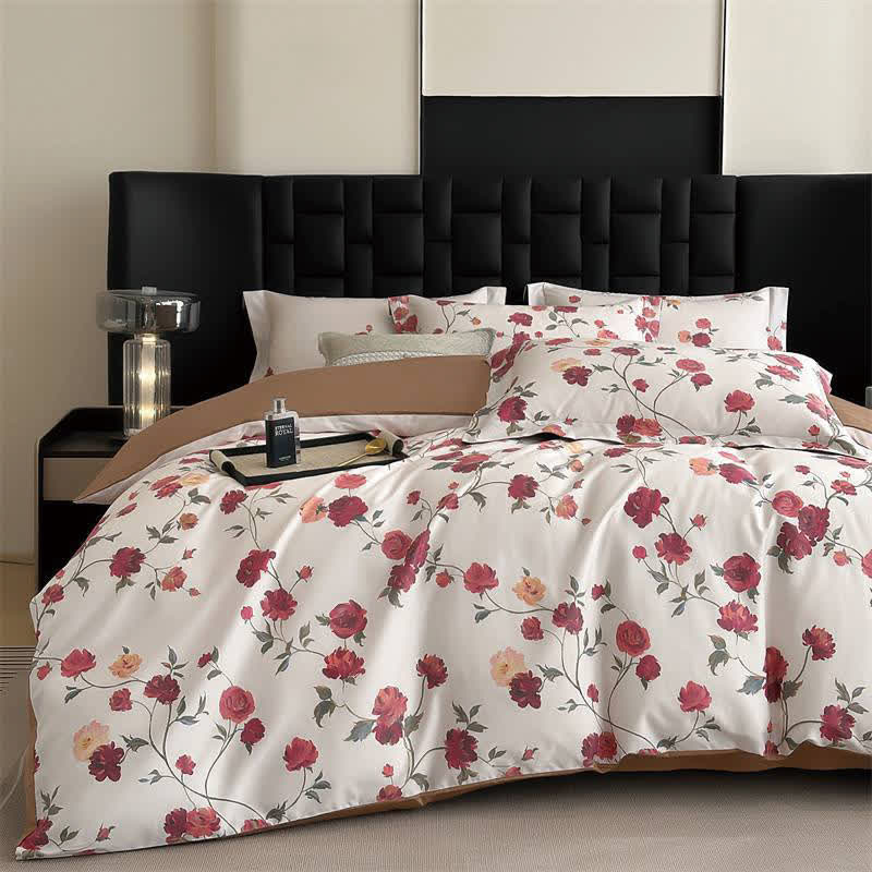 Luxurious Floral Cotton Bedding Set(4PCS)