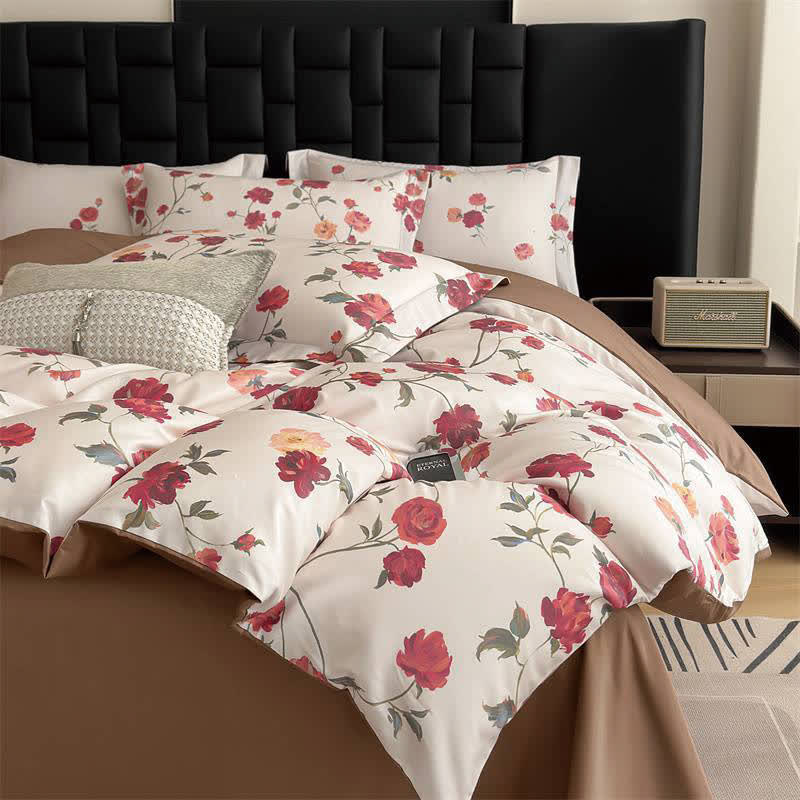 Luxurious Floral Cotton Bedding Set(4PCS)