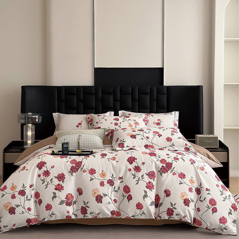 Luxurious Floral Cotton Bedding Set(4PCS)