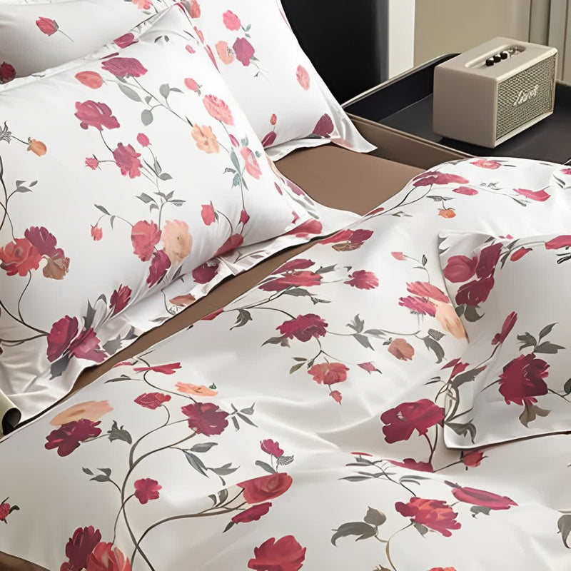 Luxurious Floral Cotton Bedding Set(4PCS)