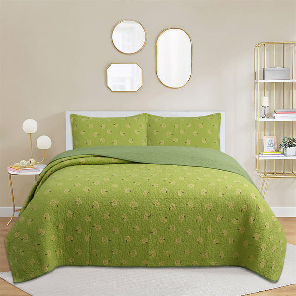 Fresh Orange Print Cotton Quilt