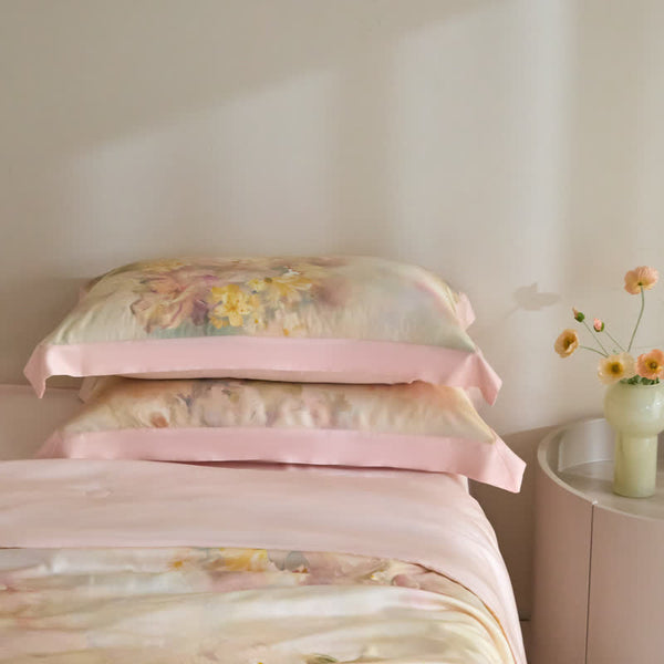Pink Floral Lyocell Fiber Summer Silky Quilt