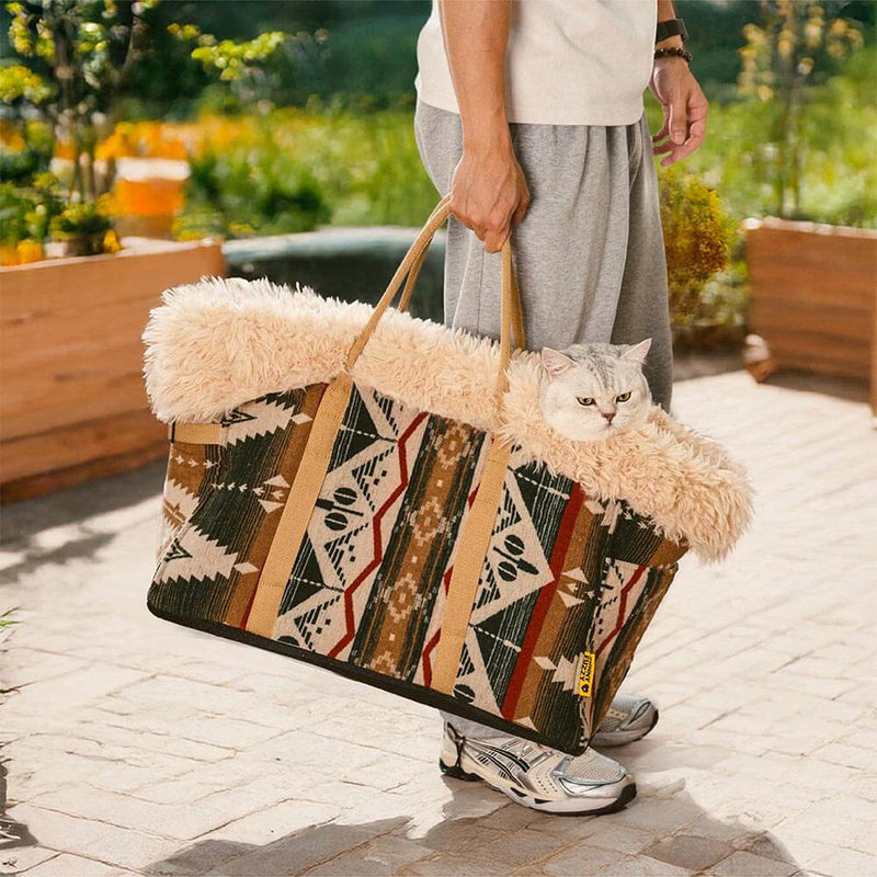 Large Reversible All-Season Indie Boho Pet Carrier and Dog Snuggle Sleeping Bag - Wondernap